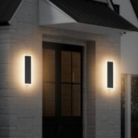 11.8in 2pack modern outdoor wall sconce 3000k black led