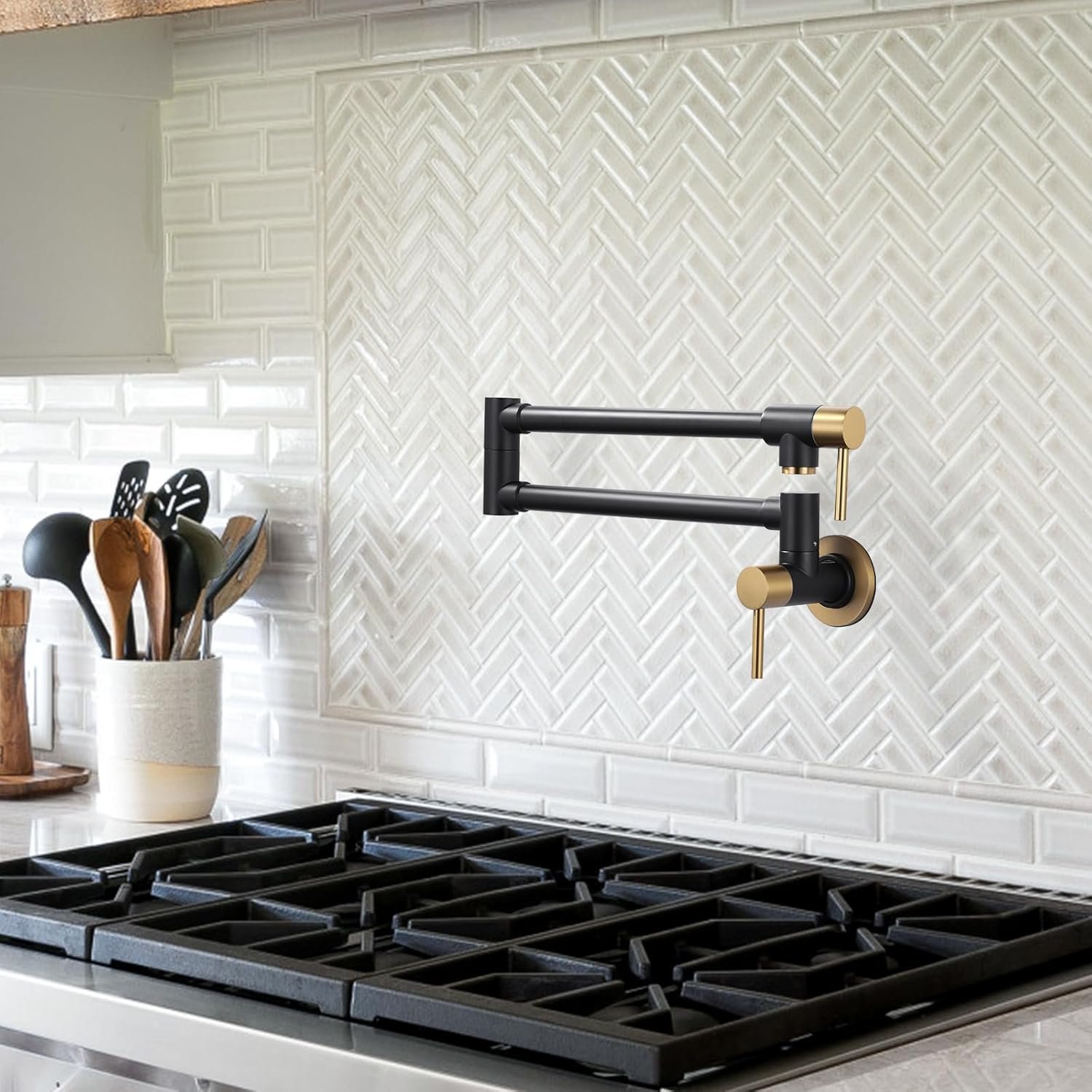 wall mount folding kitchen sink pot filler faucets