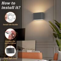 black modern led wall sconce set of two indoor wall