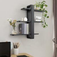 black floating shelves for wall mounted