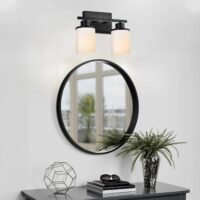 2 lights black vanity